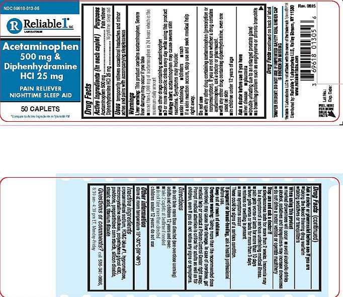 ACETAMINOPHEN / DIPHENHYDRAMINE 500/25 MG (tablet) Reliable 1 Laboratories LLC